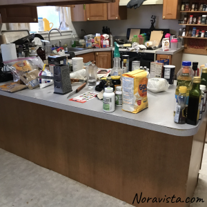 A messy kitchen